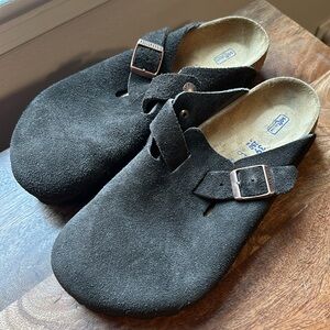Birkenstock Suede Boston Clog Soft Footbed Size  39